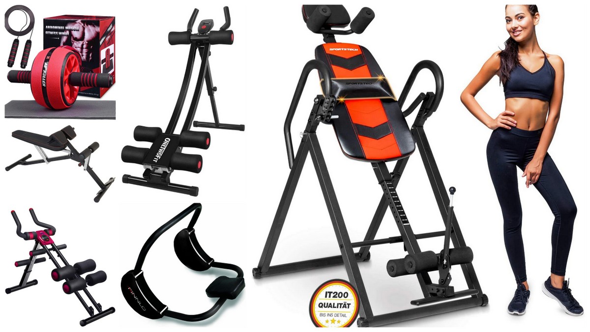 Bauchtrainer Bauchmuskeltrainer mit 4 Rollen AB-Wheel effiziente Fitness NEU 